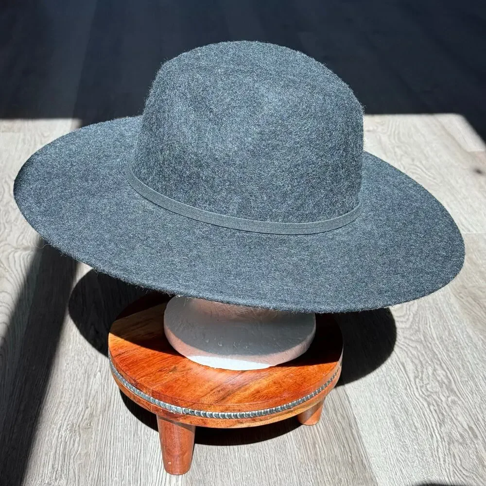 Universal Thread 100% Wool Rancher Hat Black Wide Brim Fedora Boho Western Sz M